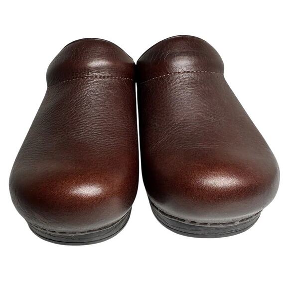 Dansko Karl Bullhide Brown Leather Men Sz 45 Clog Work Comfort Medical Mules EC - Picture 6 of 14